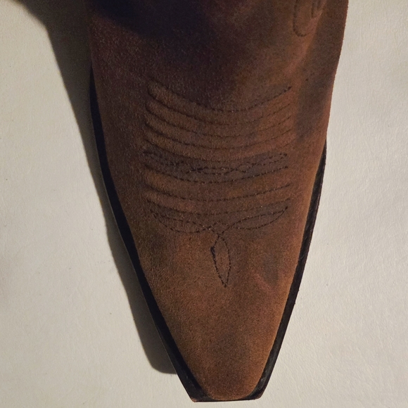 New $209 Ariat Chimayo Roughout Brown Suede Ankle Boots Aztec Hazel Dixon 7.5 - Picture 4 of 12